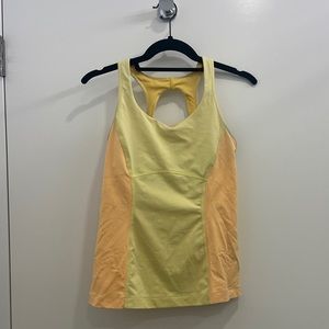 Yellow Lululemon workout top